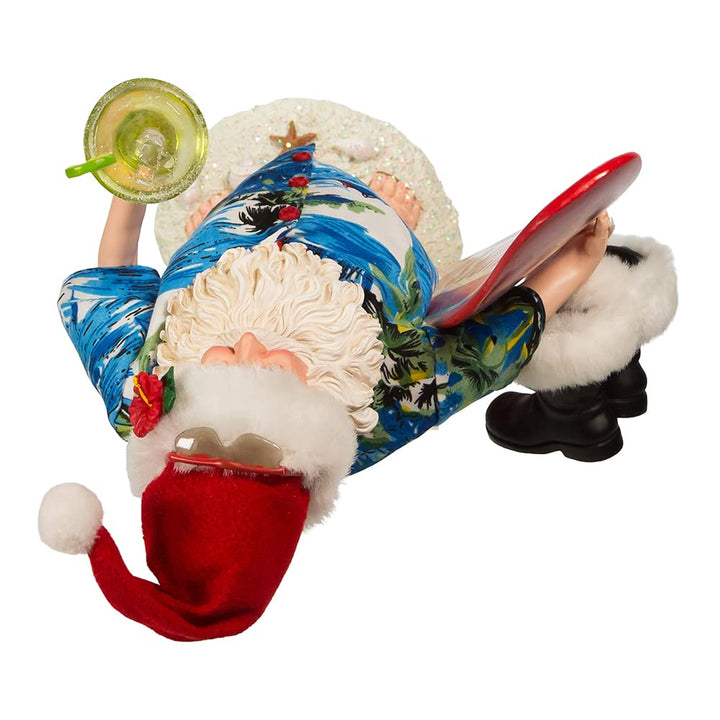 Kurt S. Adler 11-Inch Fabriché Santa with Surfboard and Drink - Diamond Home USA