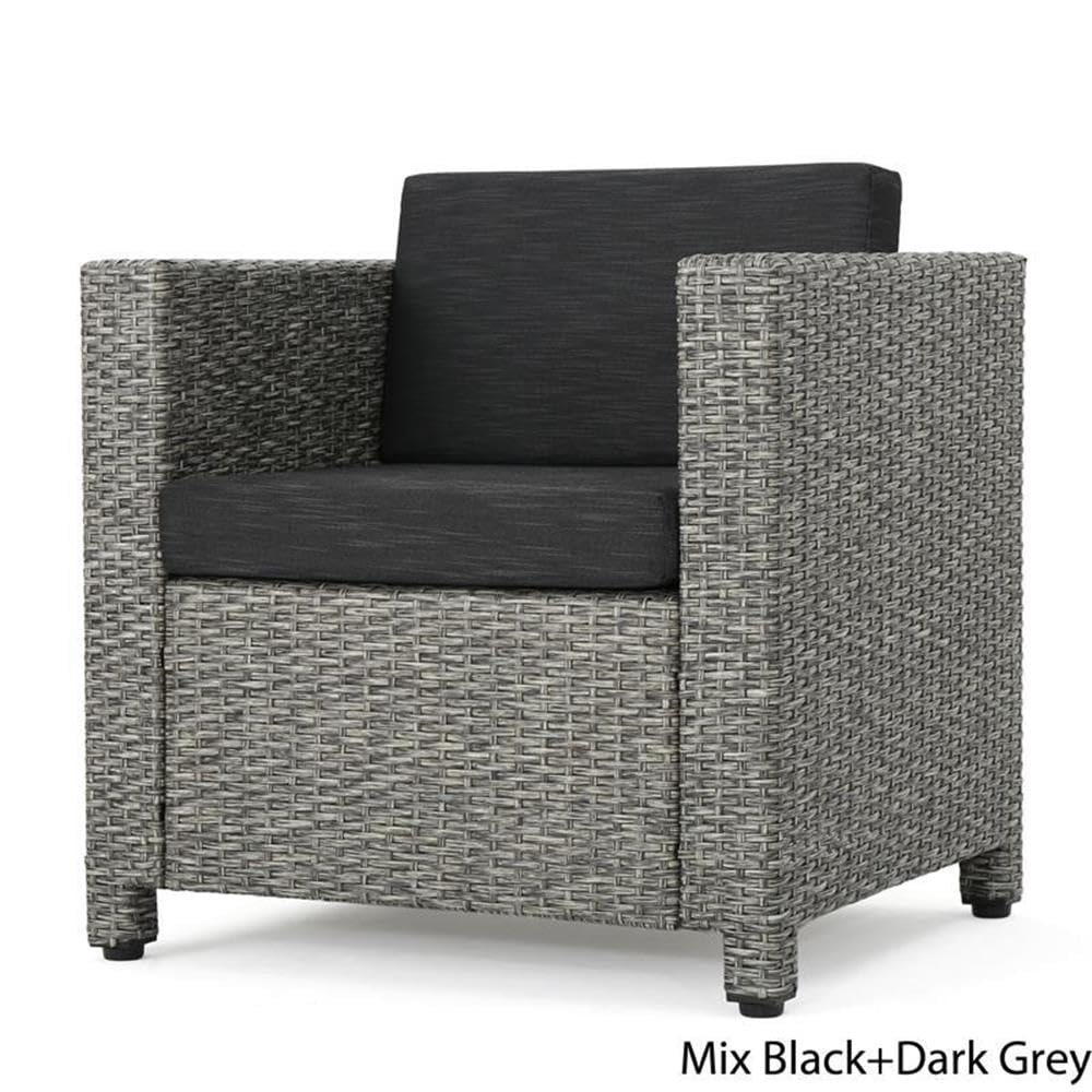 Christopher Knight Home Puerta Outdoor Wicker Club Chair with Water Resistant Dark