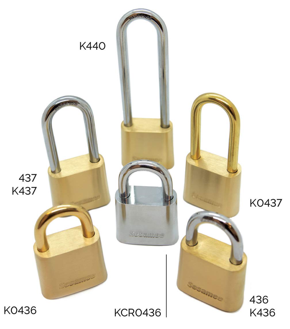Sesamee K440 4 Dial Bottom Resettable Combination Brass Padlock with 4-Inch - Diamond Home USA