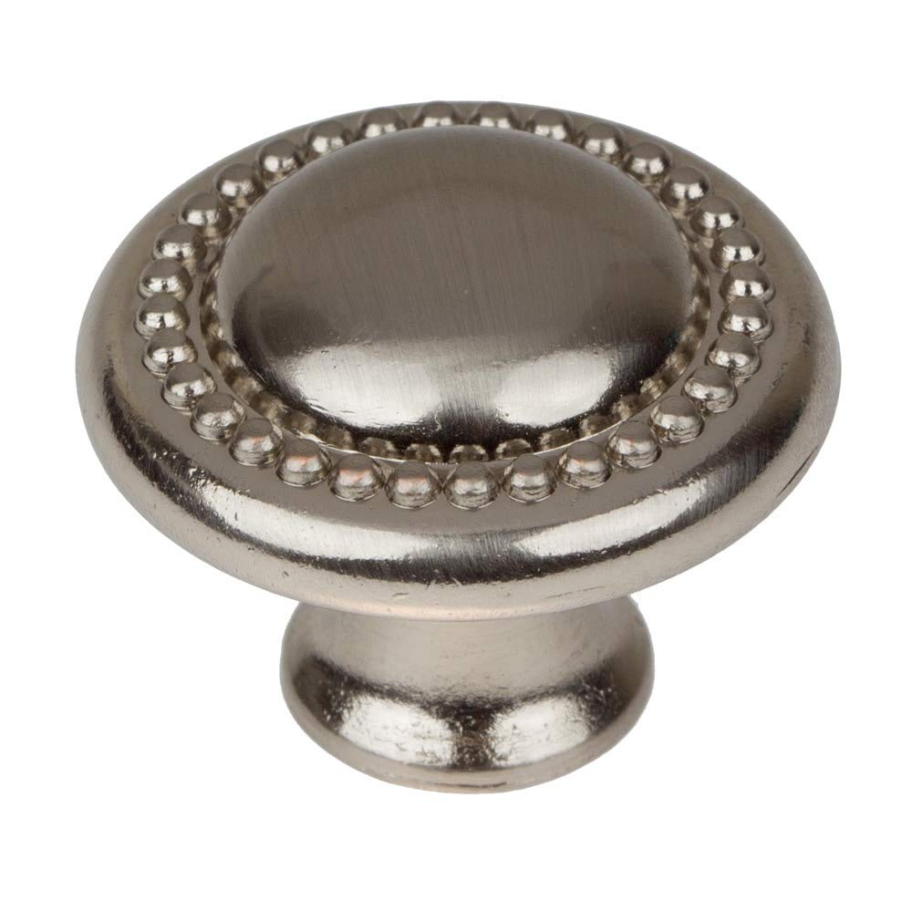 1.25-inch Satin Nickel Round Beaded Cabinet Knobs (Pack of 10) Grey Metal Finish