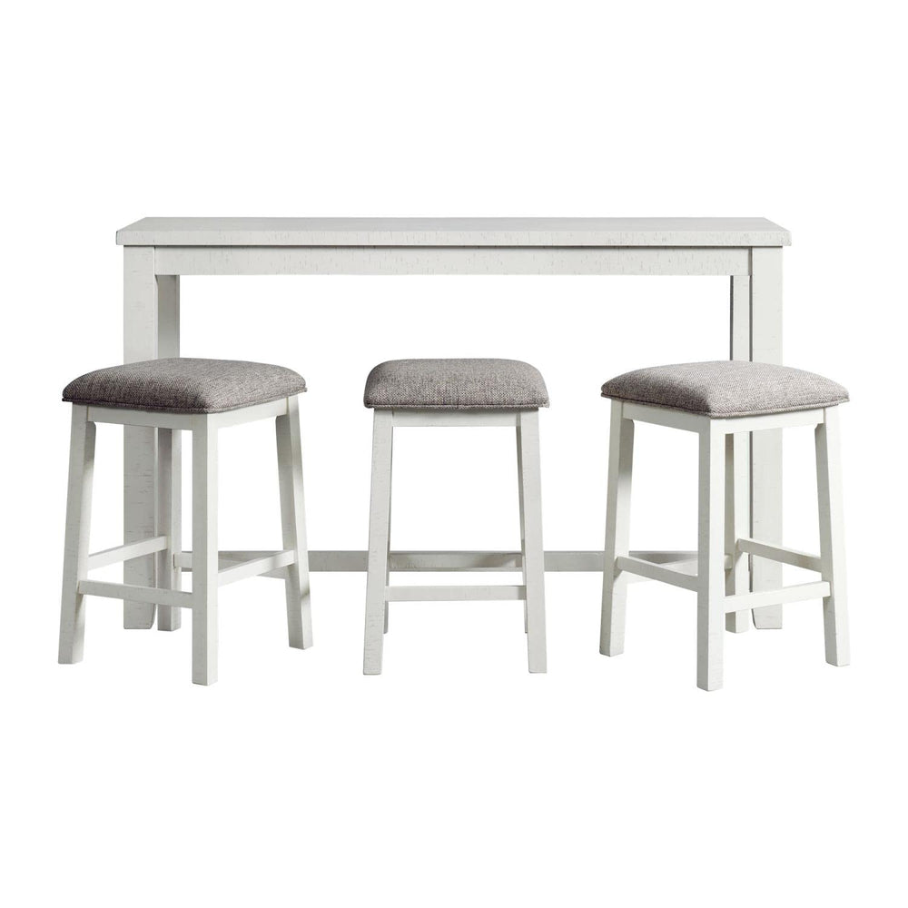 Picket House Furnishings Stanford Multipurpose Bar Table Set in White - Diamond Home USA