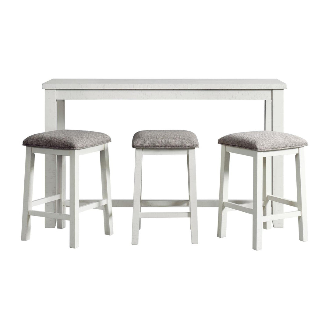 Picket House Furnishings Stanford Multipurpose Bar Table Set in White - Diamond Home USA