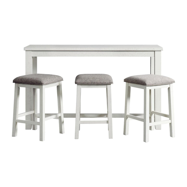 Picket House Furnishings Stanford Multipurpose Bar Table Set in White - Diamond Home USA