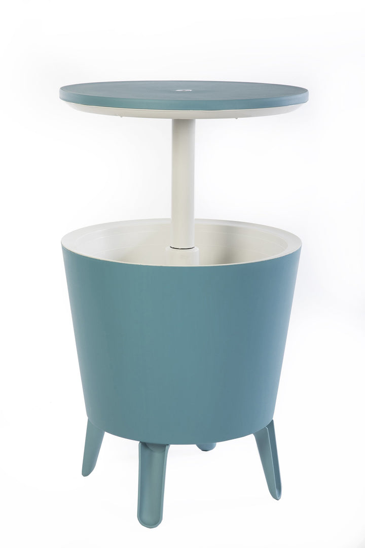 Keter Modern Cool Bar Outdoor Patio Furniture and Hot Tub Side Table with 7.5 Teal