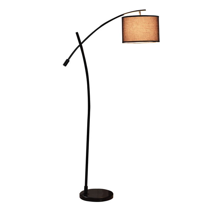 ORE HBL2779 Oscar Pendulum Style White Metal Floor Lamp On White Marble Base 65" Black - Diamond Home USA