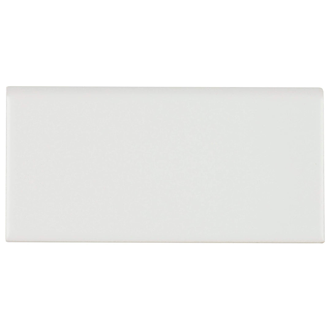 Classic Ceramic 3x6-inch Bullnose 6-inch Side in Matte Arctic White - 3x6