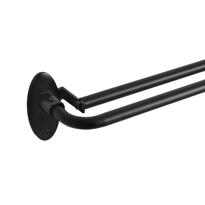 Eclipse Clinton Curtain Rods Black Out Curtain Rod 5/8 Inch Double Bar Wrap - Diamond Home USA