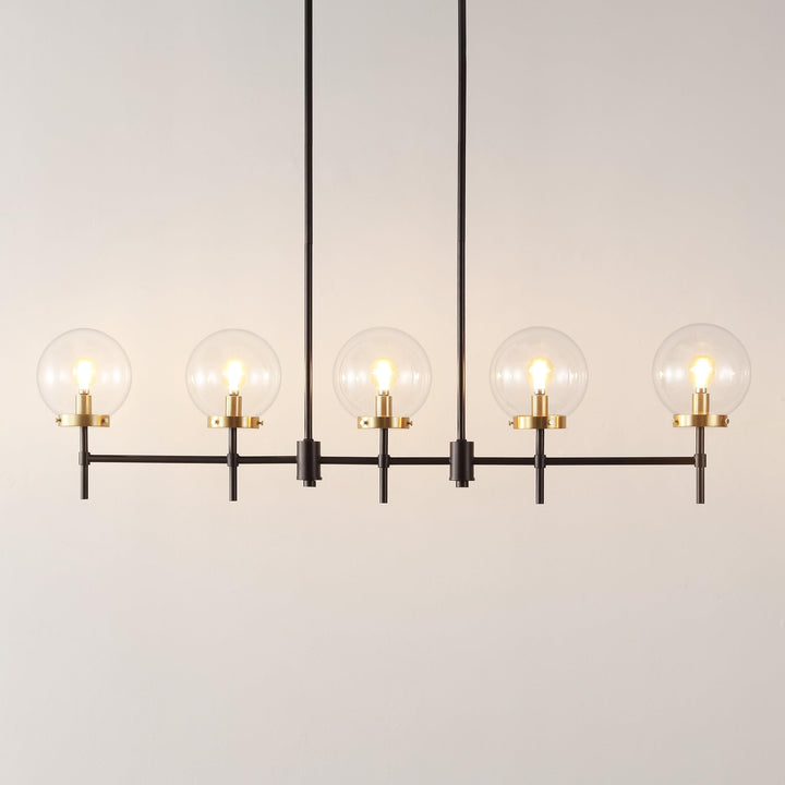 Home Lighting Collection 45" Modern Contemporary (5-Bulb) W X 6" D 43" H Brown