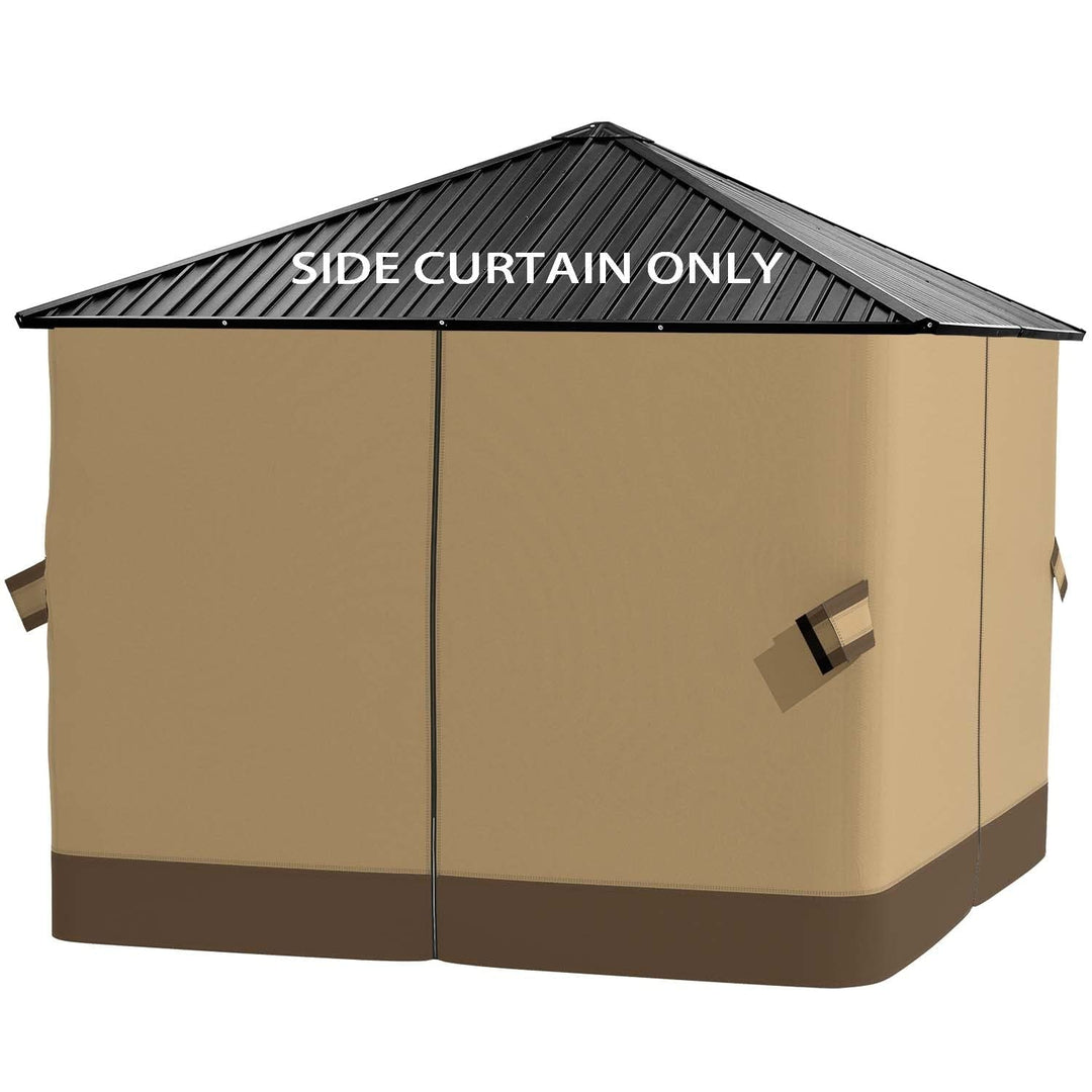 10' X Gazebo Curtain Set Protecting Privacy Side Walls 4 Panels (Curtain Only)