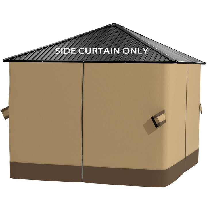 10' X Gazebo Curtain Set Protecting Privacy Side Walls 4 Panels (Curtain Only)