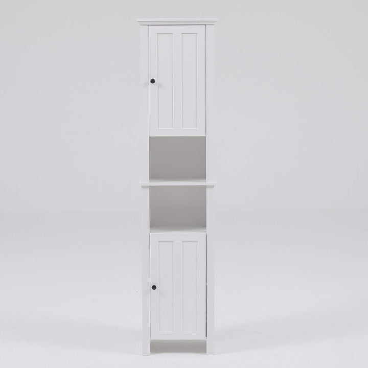 Tall Tower Bathroom 66.9in.h Cabinet in White Traditional MDF Painted Includes - Diamond Home USA
