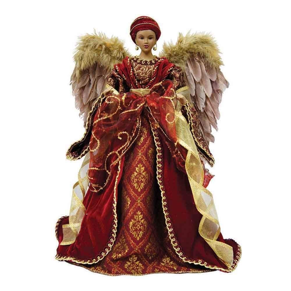 16" Holiday Seasonal African American Angel Christmas Tree Topper Multi Color - Diamond Home USA