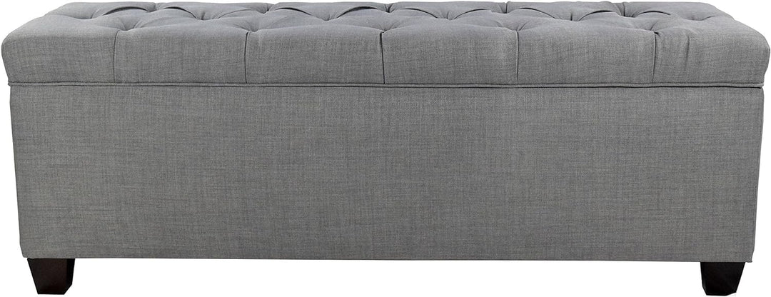 The Sole Secret Diamond Tufted Shoe Ottoman Storage Bench for Bedroom or Grey Large - Diamond Home USA