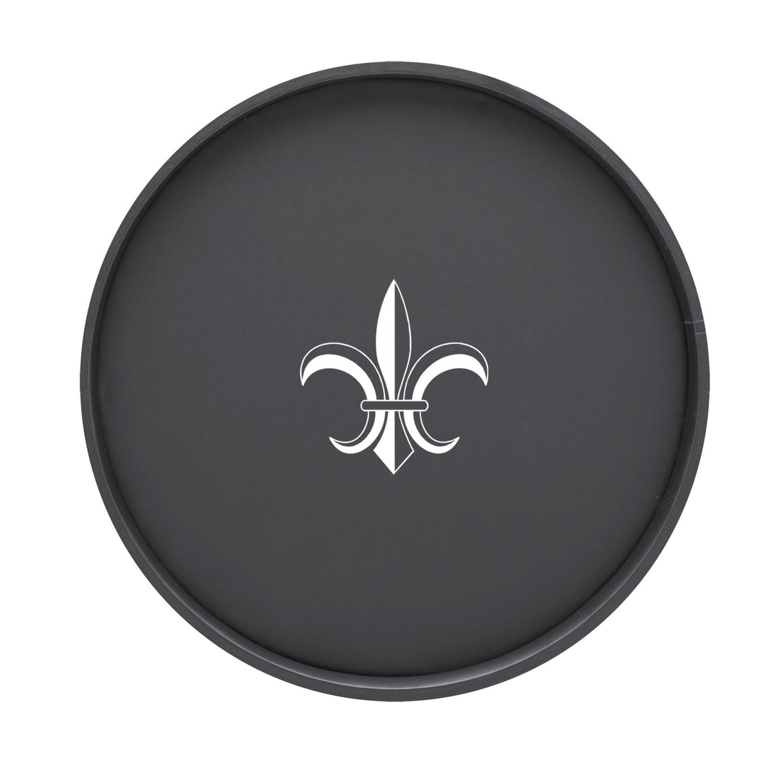 Kraftware Kasualware Collection Fleur de Lis Serving Tray Black - 14 Inch Fleur De Lis Black