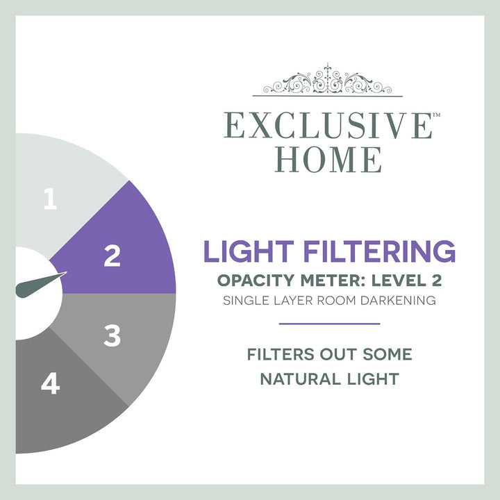 Exclusive Home Augustus Metallic Light Filtering Grommet Top Curtain Panel 54X108 - Off-White