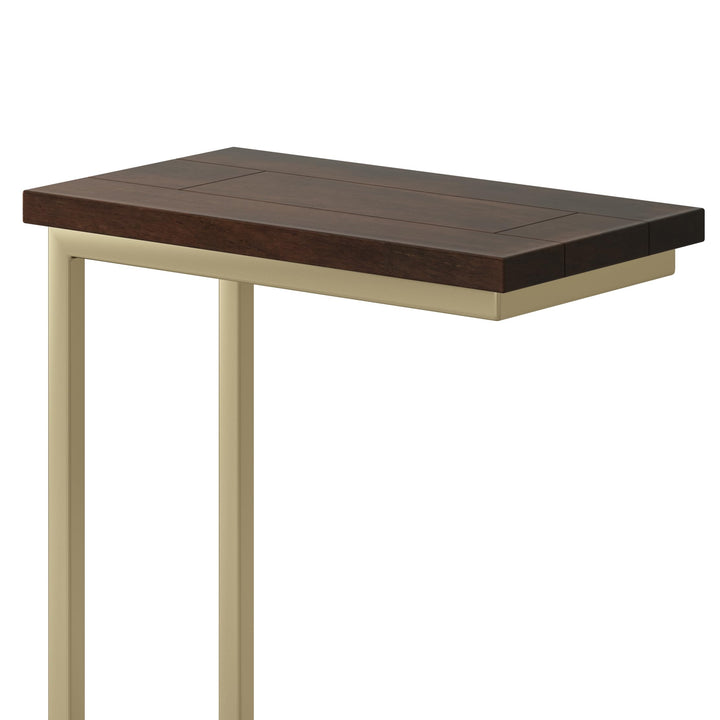 SIMPLIHOME Skyler SOLID MANGO WOOD and Metal 18 inch Wide Rectangle C Side Table