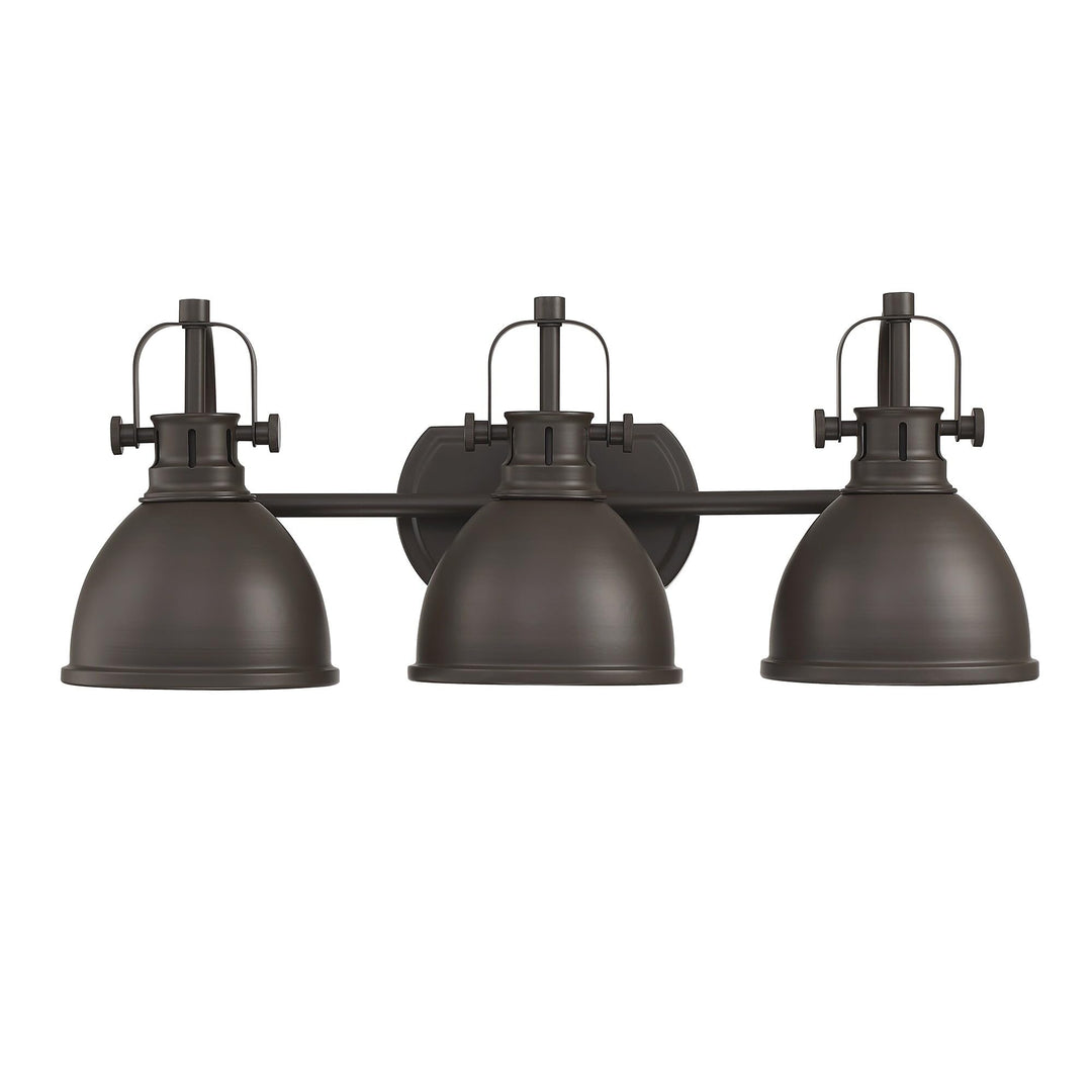 3 Light Farmhouse Bathroom Vanity Wall Sconces Brown Vintage Metal - Diamond Home USA