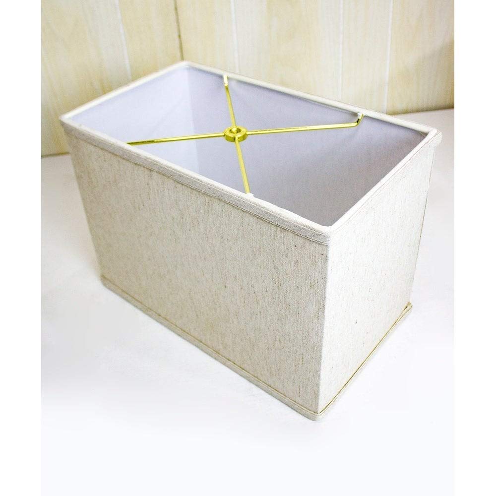 Rectangular Drum Lampshade (10x16) X 11 Textured Oatmeal Cream Modern - Diamond Home USA