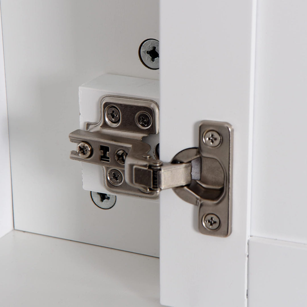 White Bathroom Wooden Wall Cabinet with A Door Modern Contemporary Wood Finish - Diamond Home USA