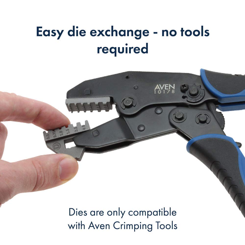Aven 10178 12-22 AWG Crimping Tool for Wire Ferrules - Diamond Home USA