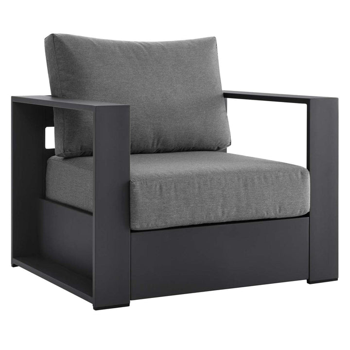 Modway Tahoe Outdoor Patio Powder-Coated Aluminum Armchair Gray Charcoal
