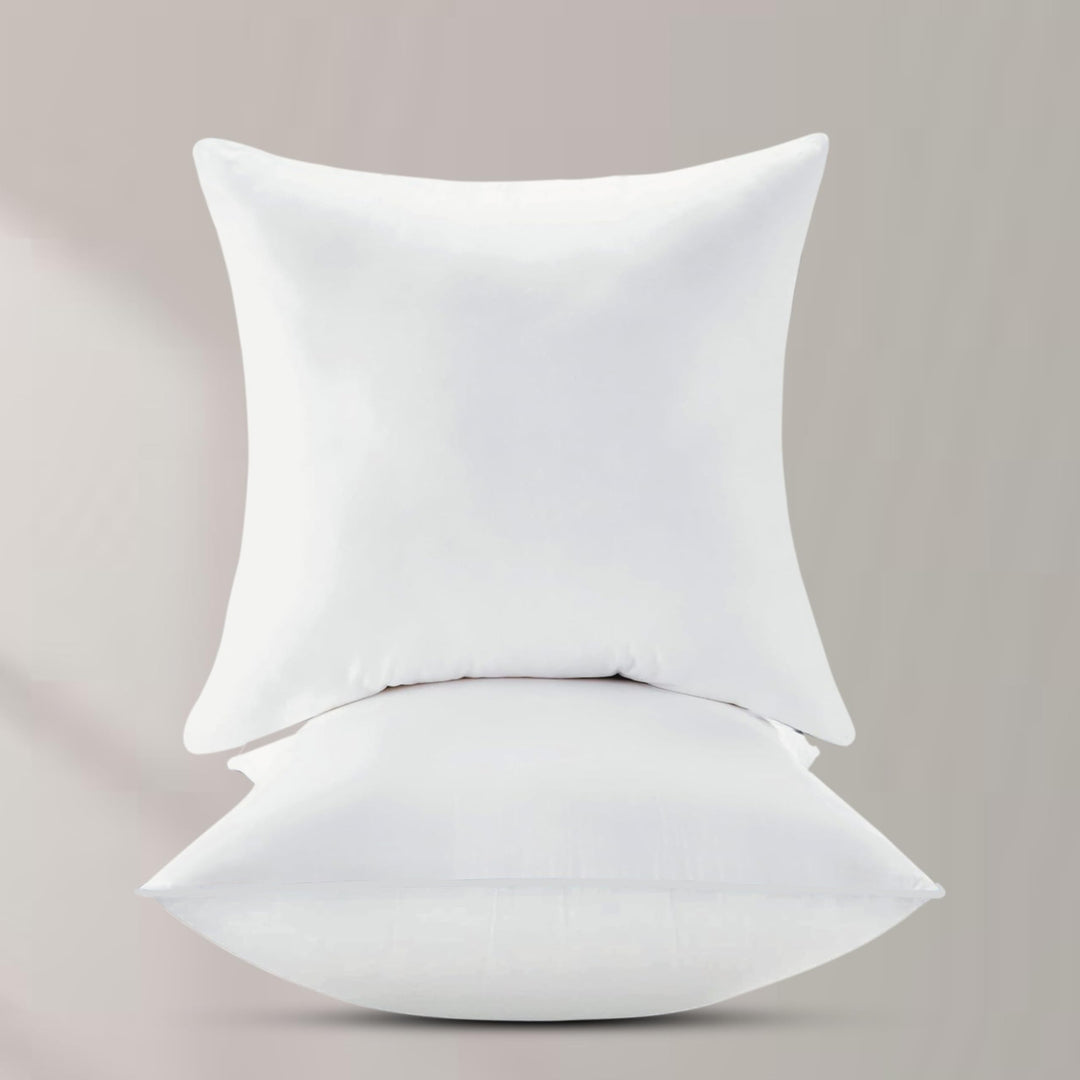 Delara Premium Organic Cotton Pillow Insert Set of 2 100% White Duck Feather 20"X20"