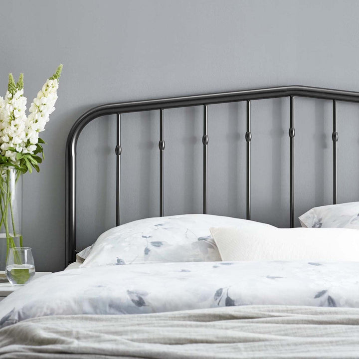 Modway Lennon Modern Farmhouse Metal Full Headboard in Black - Diamond Home USA