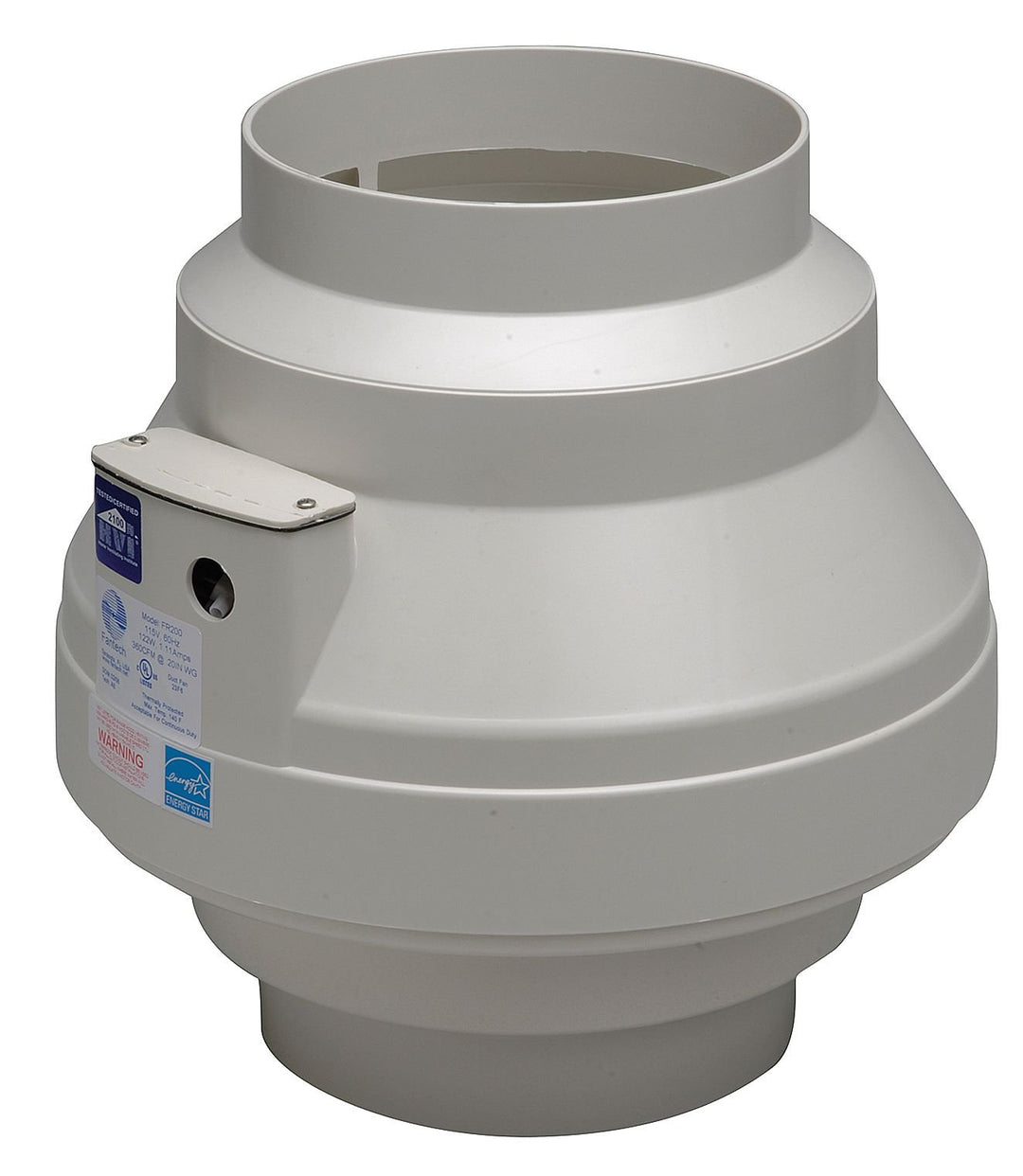 Fantech FR 110 Inline Centrifugal Duct Fan Molded Housing 4"