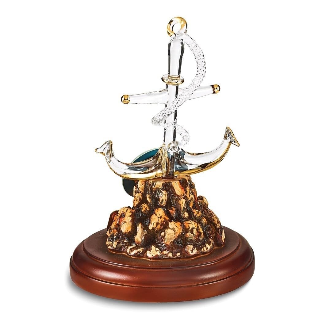 Us Navy Veteran with Anchor Glass Figurine Brown - Diamond Home USA