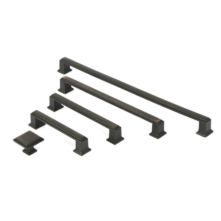 Contemporary 12-inch Stainless Steel Oil Rubbed Bronze Finish Square Cabinet Bar - Diamond Home USA