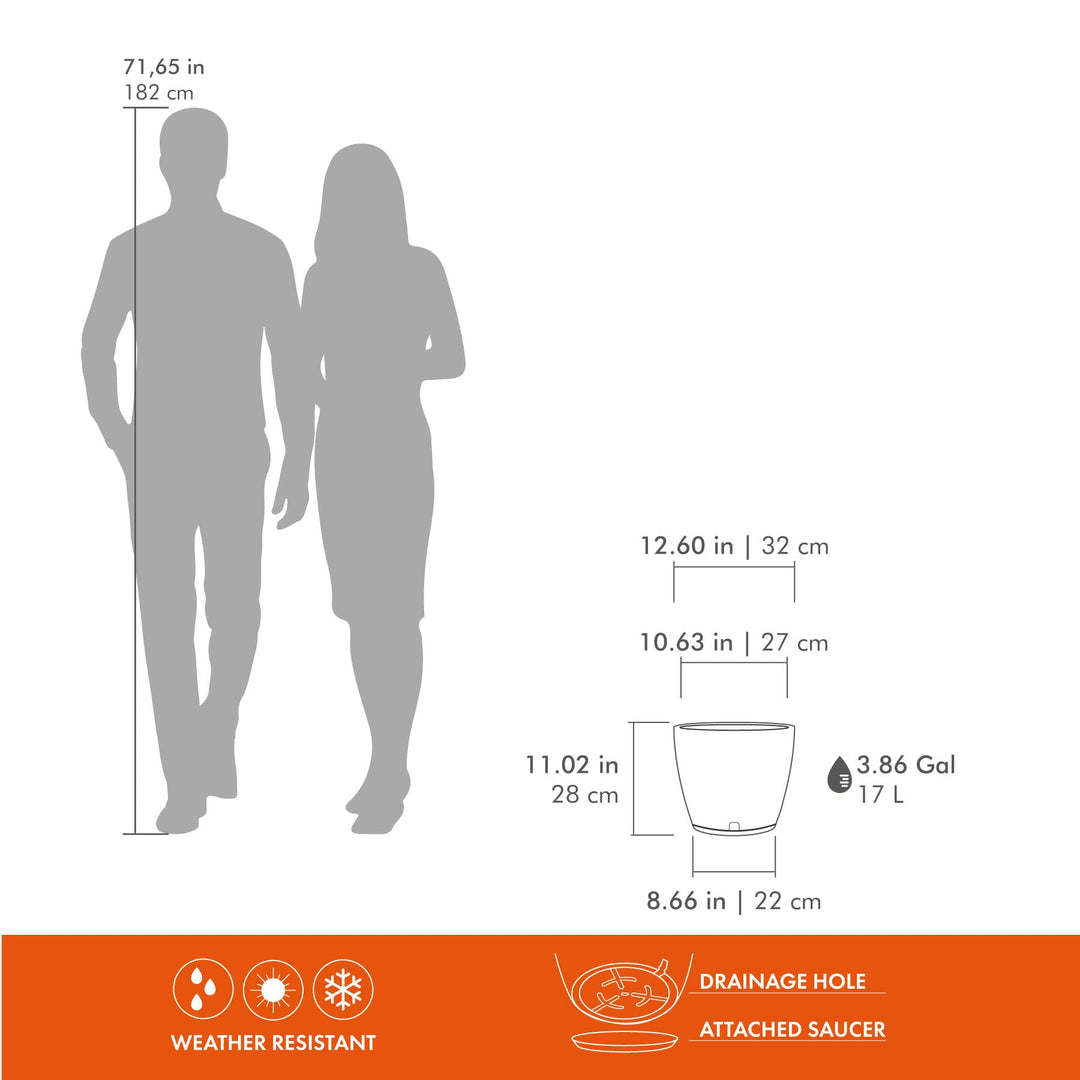 Resin Planter Indoor/Outdoor Drainage Hole and Saucer Amsterdan Floridis (XSmall Blue Marble Effect - Diamond Home USA