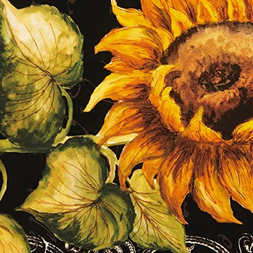 Certified International French Sunflowers Salad/Dessert Plate 8.25-Inch black - Diamond Home USA