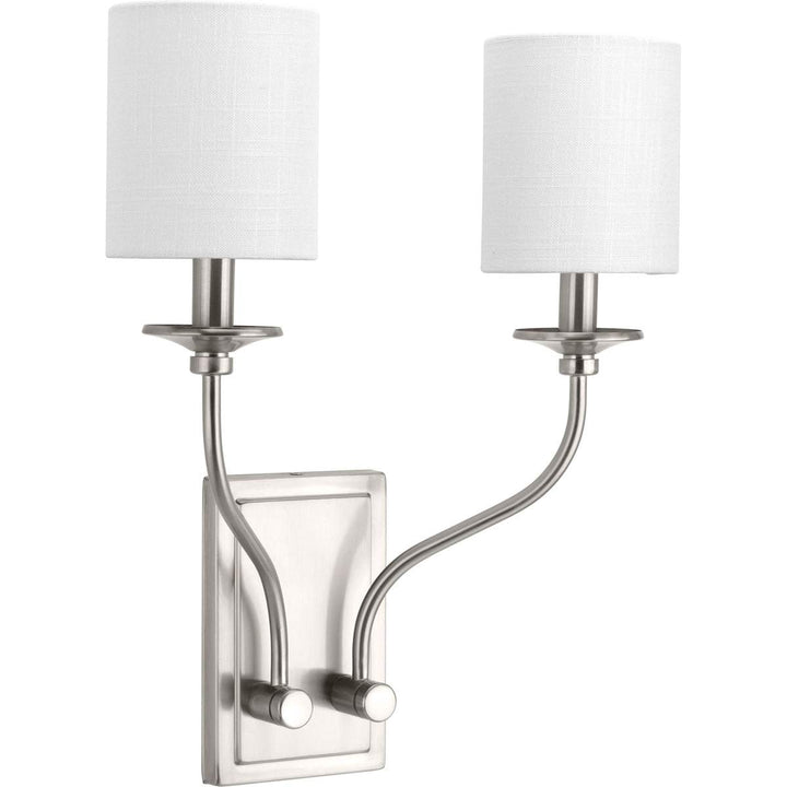 2-Light Brushed Nickel Sconce Grey Glam Steel