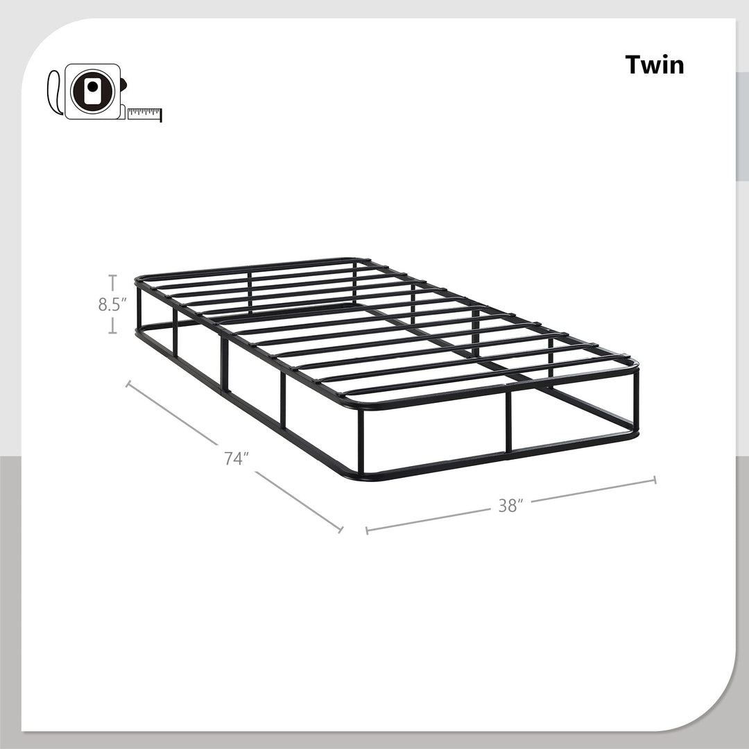 Mattress Foundation Twin White Fabric Metal Black Includes Hardware - Diamond Home USA