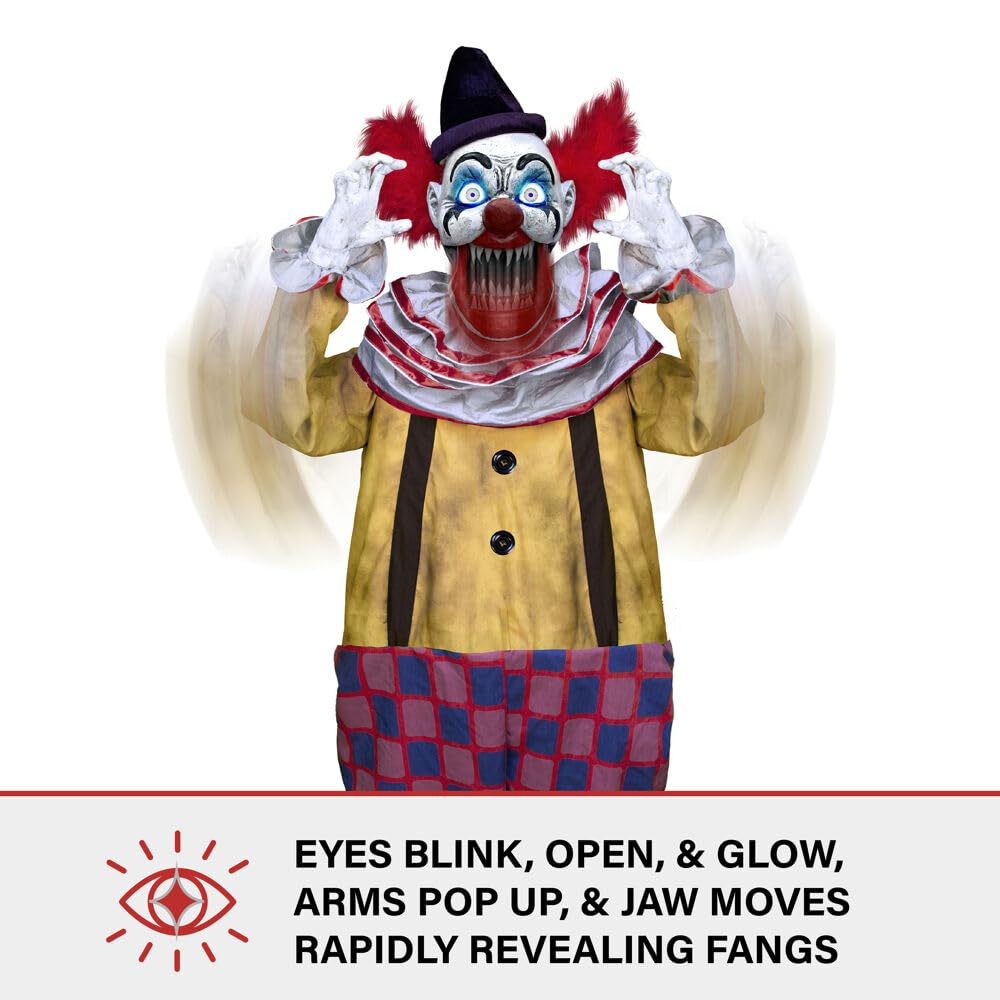 Haunted Hill Farm Motion-Activated Startling Arms Clown by Tekky Talking Scare - Diamond Home USA