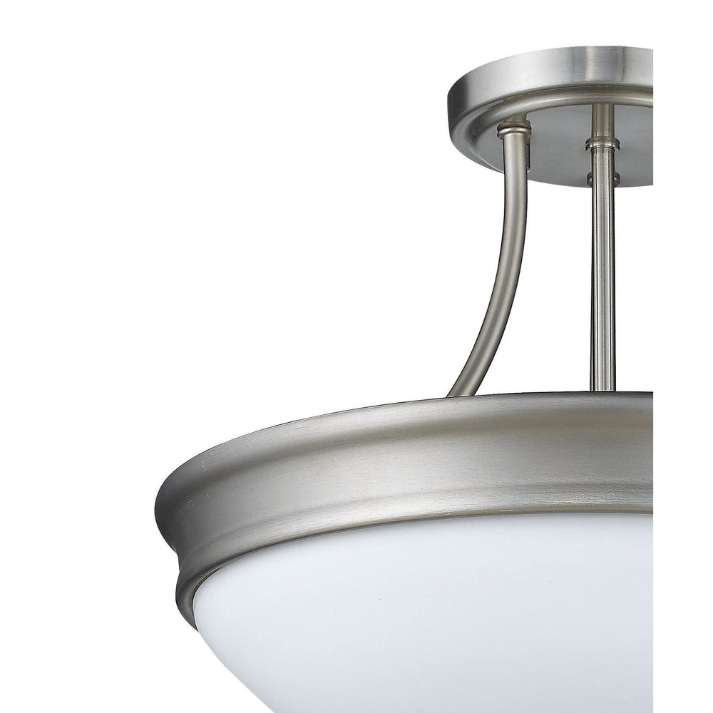 Satin Nickel Transitional 3-light Semi Flush Ceiling Light Silver Metal Dimmable - Diamond Home USA