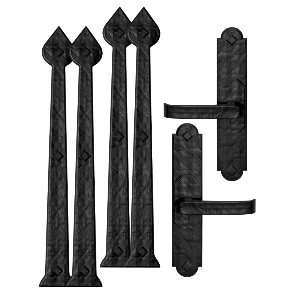6 Piece Rustic Aspen Magnetic Garage Door Hardware Set by Cre8tive Hardware