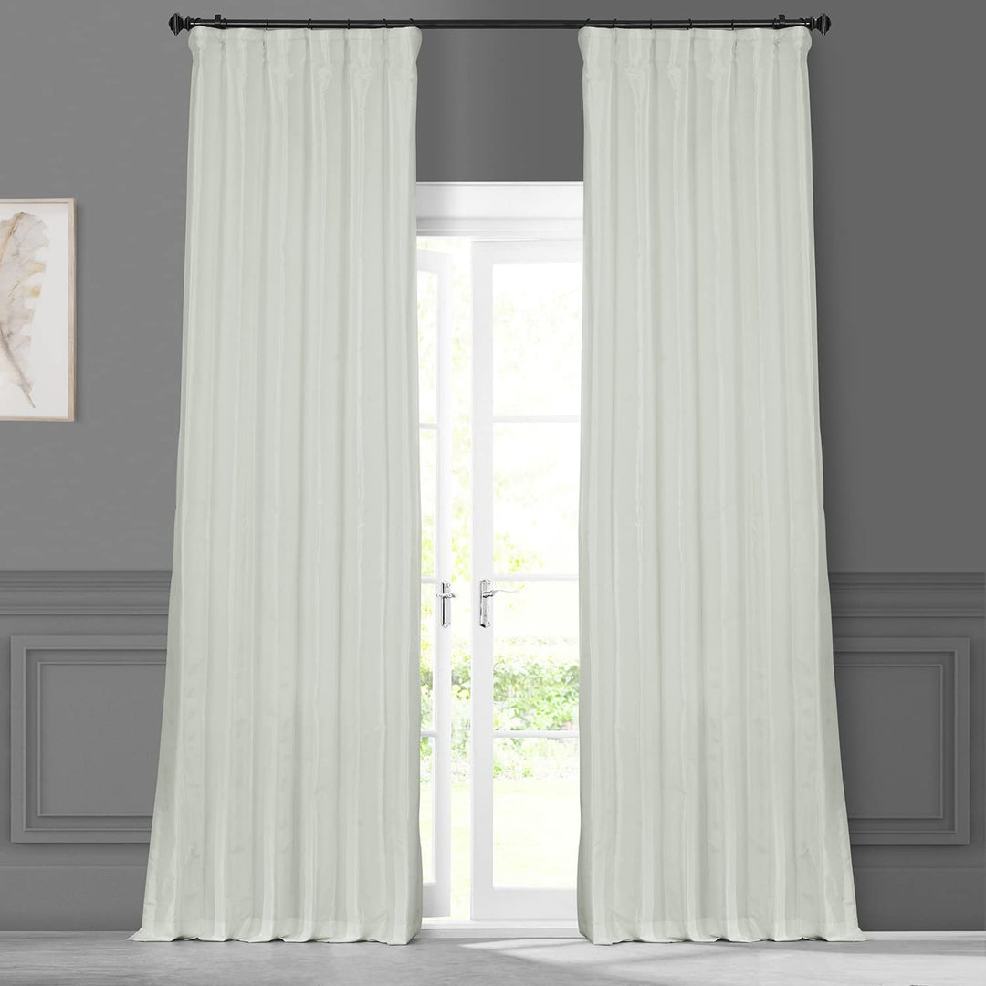HPD Half Price Drapes Faux Silk Taffeta Curtains for Bedroom & Living Room 120 50 x 120 - Eggshell