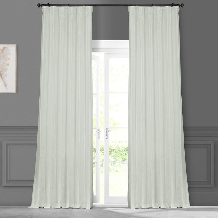 HPD Half Price Drapes Faux Silk Taffeta Curtains for Bedroom & Living Room 120 50 x 120 - Eggshell