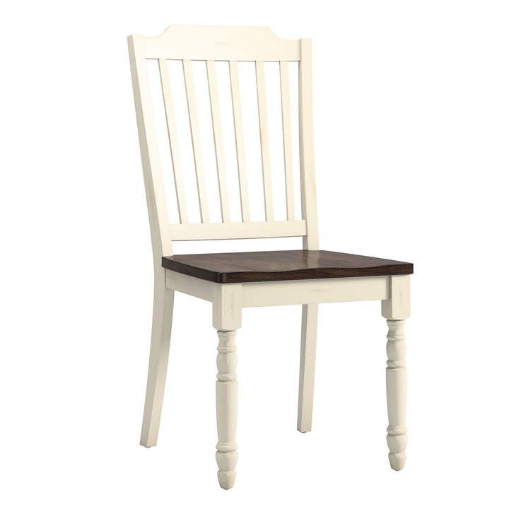 Inspire Q Mackenzie Country tyle Two-tone Dining Chairs (et of 2) by Classic Slat Back Antique White - Diamond Home USA