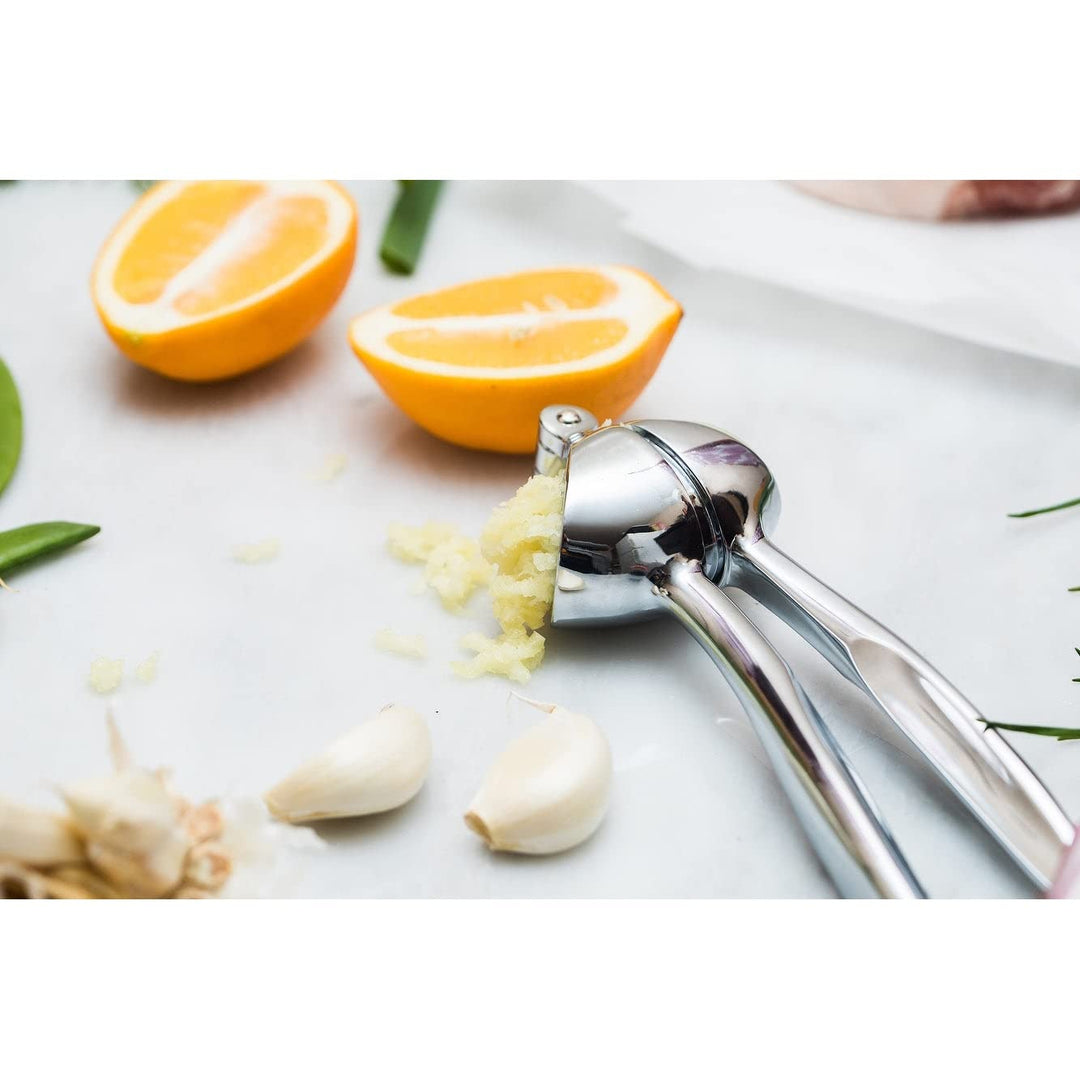 Garlic Press 7-inch Silver Metal - Diamond Home USA