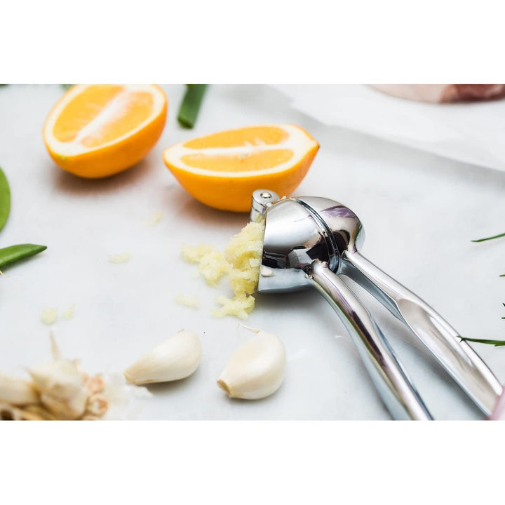 Garlic Press 7-inch Silver Metal - Diamond Home USA