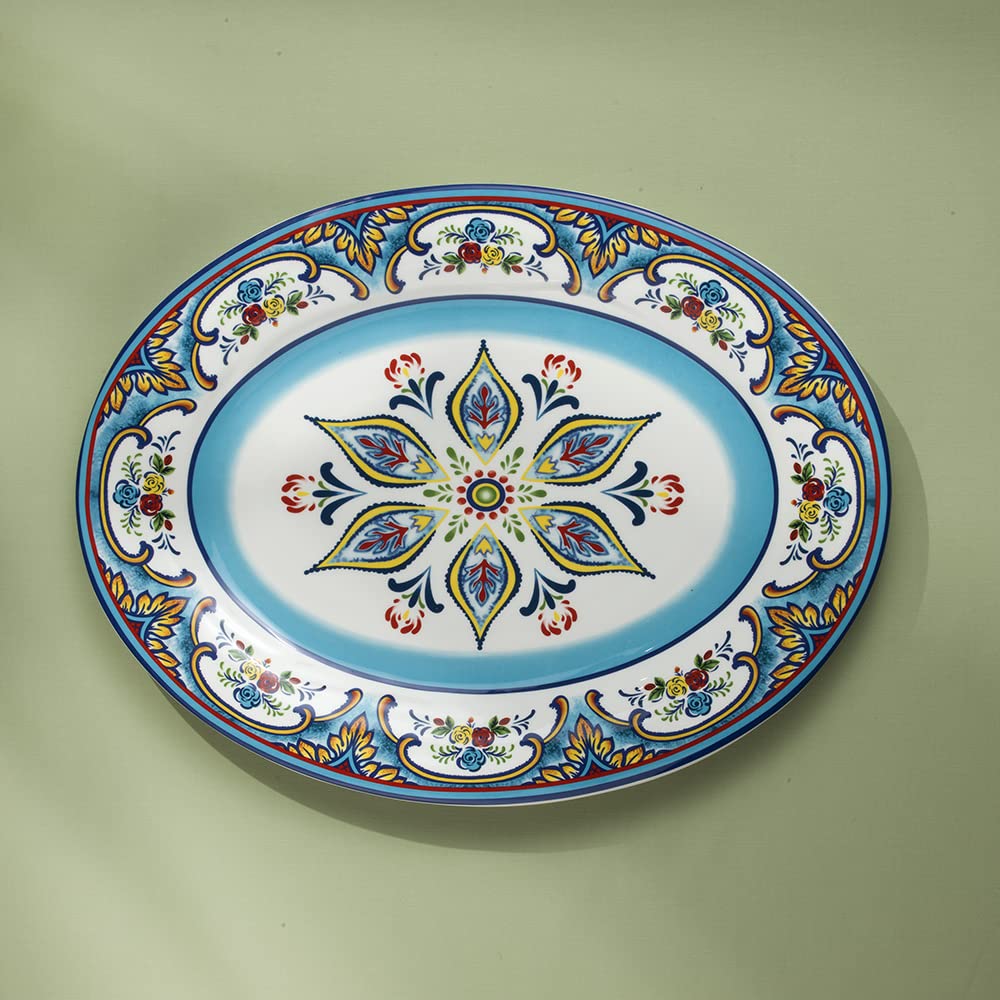 EuroCeramica Zanzibar Collection 16-Inch Oval Platters and trays for parties