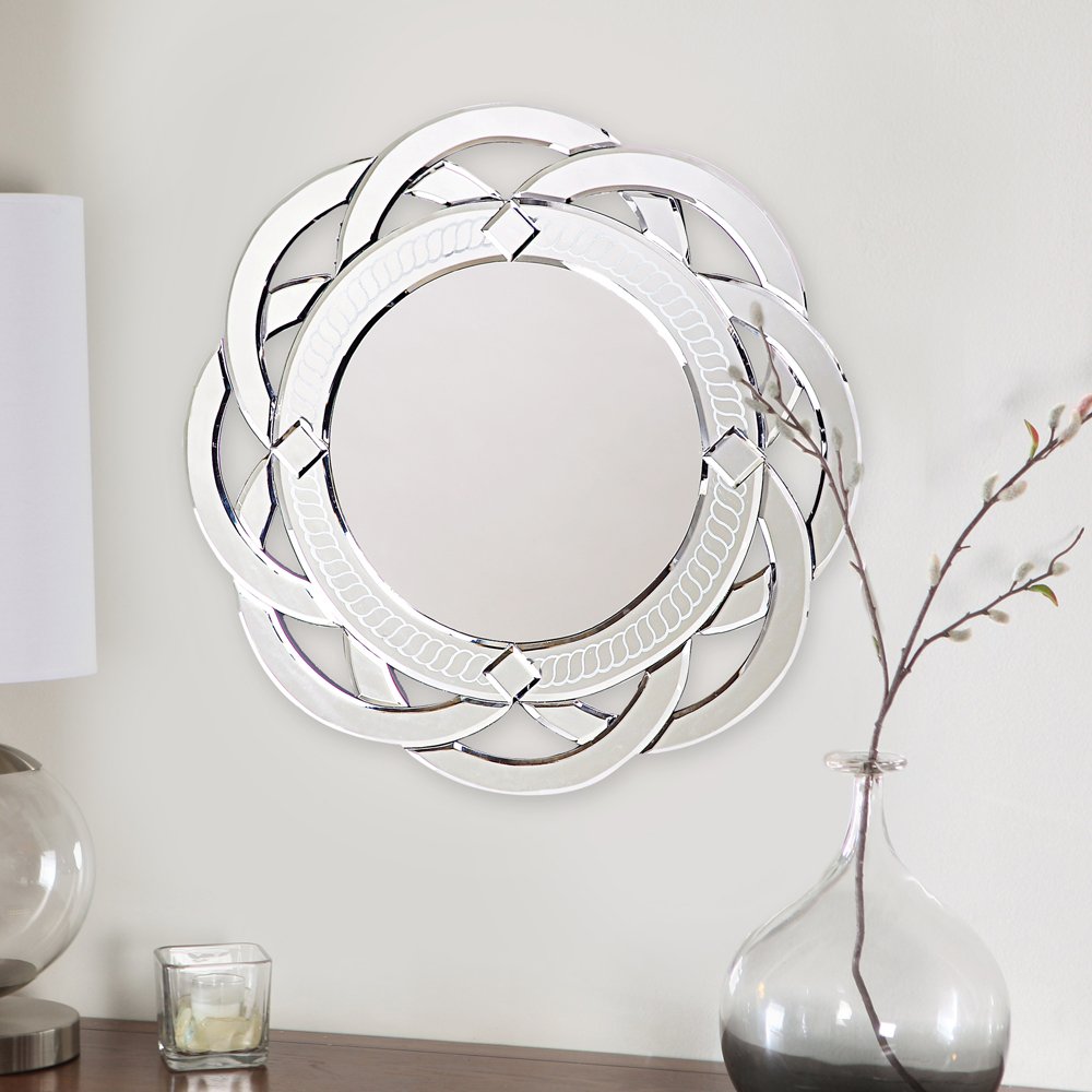 Howard Elliott 11008 Galaxy Round Contemporary Wall Vanity Mirror 20-Inch - Diamond Home USA