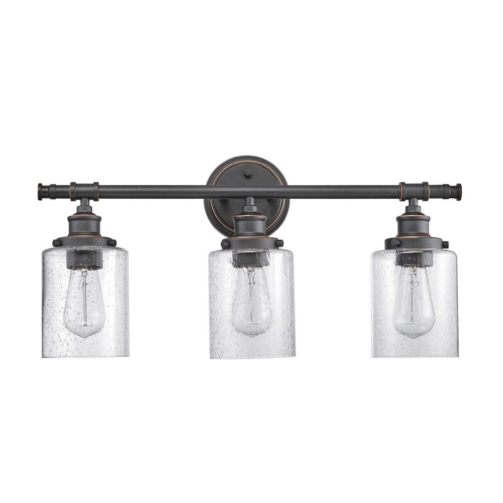 5-Piece All-in-one Bronze Bathroom Set Brown Farmhouse Metal Dimmable - Diamond Home USA