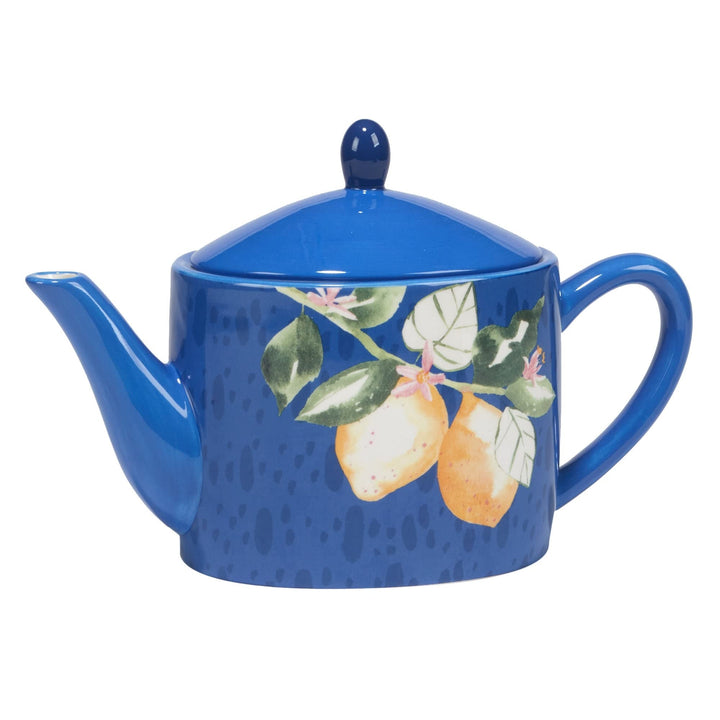 Lemonade Teapot 10.25" X 4.75" 36oz 36 Oz Blue Multi Color Ceramic - Diamond Home USA