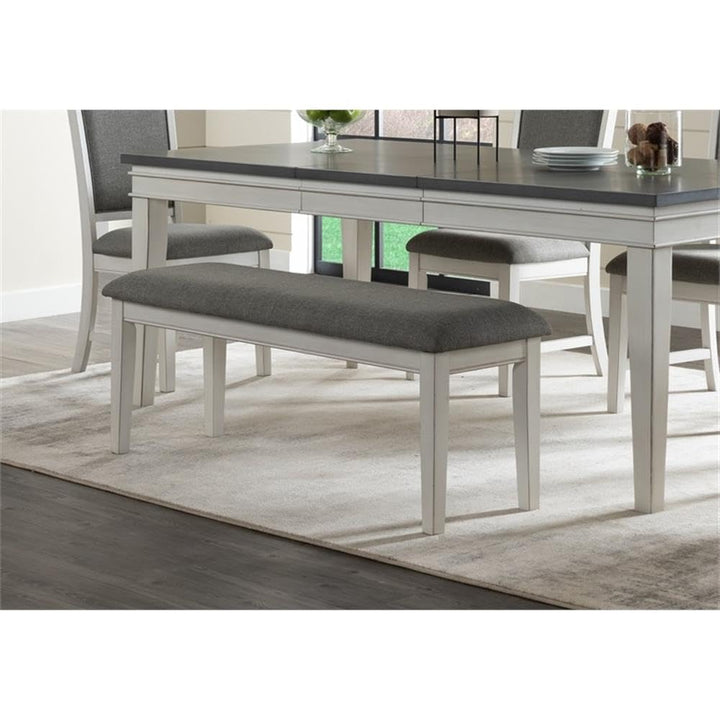 Martin Svensson Home Del Mar Dining Bench Antique White and Grey Linen - Diamond Home USA