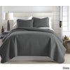 3 Piece Oversized Slate Grey King/Cal King Quilt Set Square Pattern Themed Slate - King - Cal King