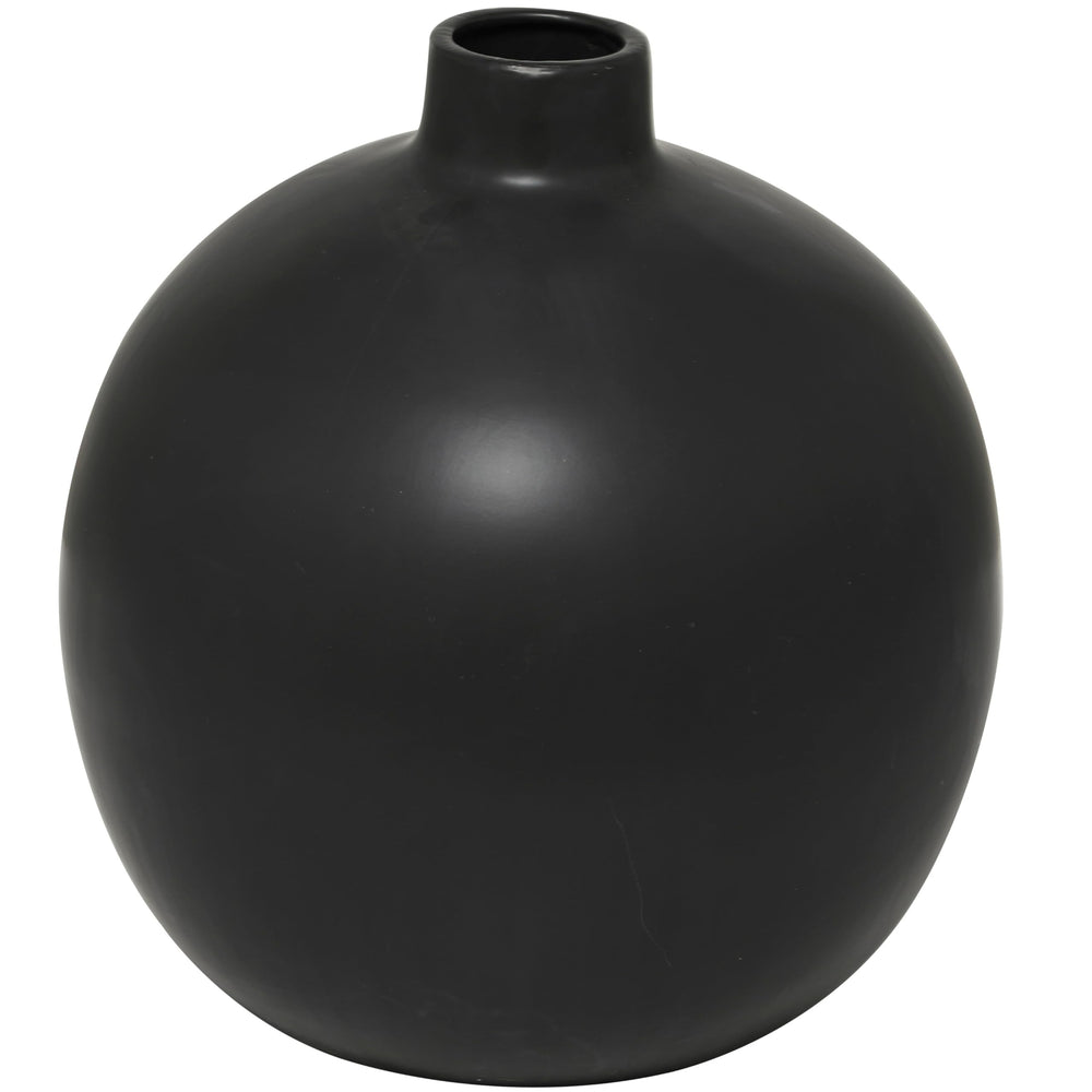 Black Ceramic Matte Vase - Diamond Home USA