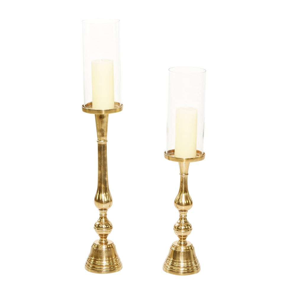 Gold Traditional Candle Holder (Set of 2) - Diamond Home USA